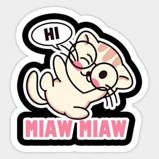 Cat Miaw,lovely cat, cute cat Sticker